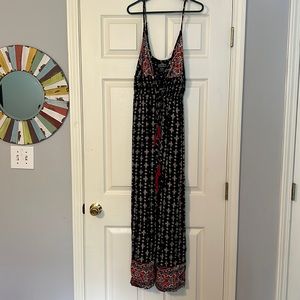 Angie black with geo print jumpsuit